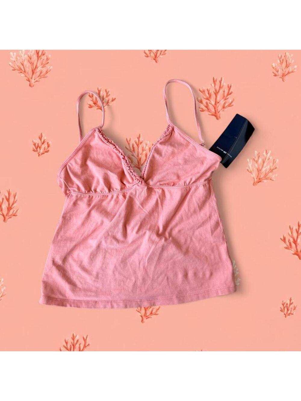 Brandy Melville coral ruffle Amara tank